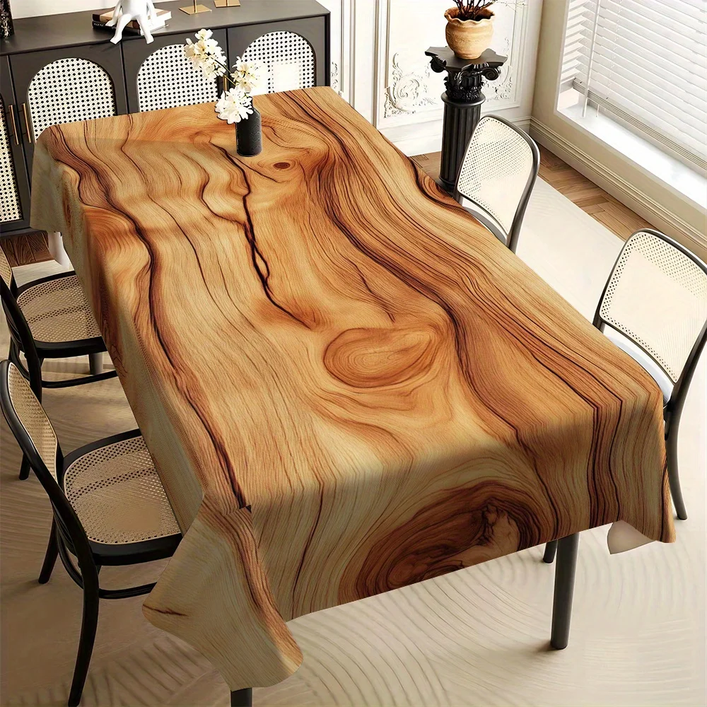 JIT1pc Wood grain pattern printed rectangular and square tablecloths, table runners, coffee tables