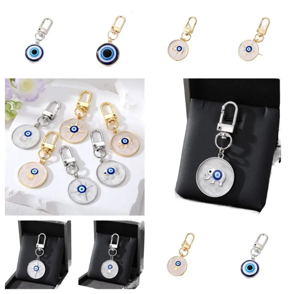 Trend Resin Star Demon Eye Keychain Alloy Palm Turkish Blue Eye Pendant Dripping Oil Bag Pendents Couple