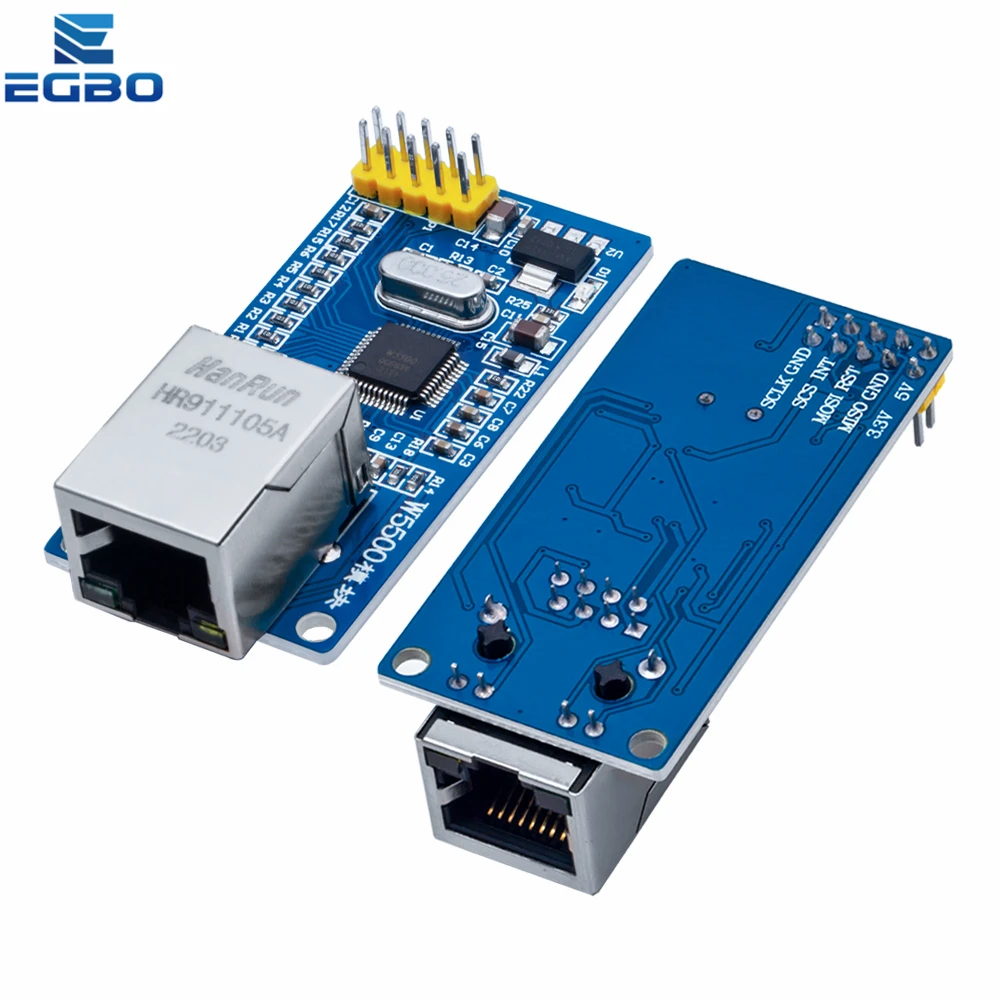 EGBO W5500 Chip New SPI to LAN/ Ethernet Converter TCP / IP 51 / STM32 microcontroller program over