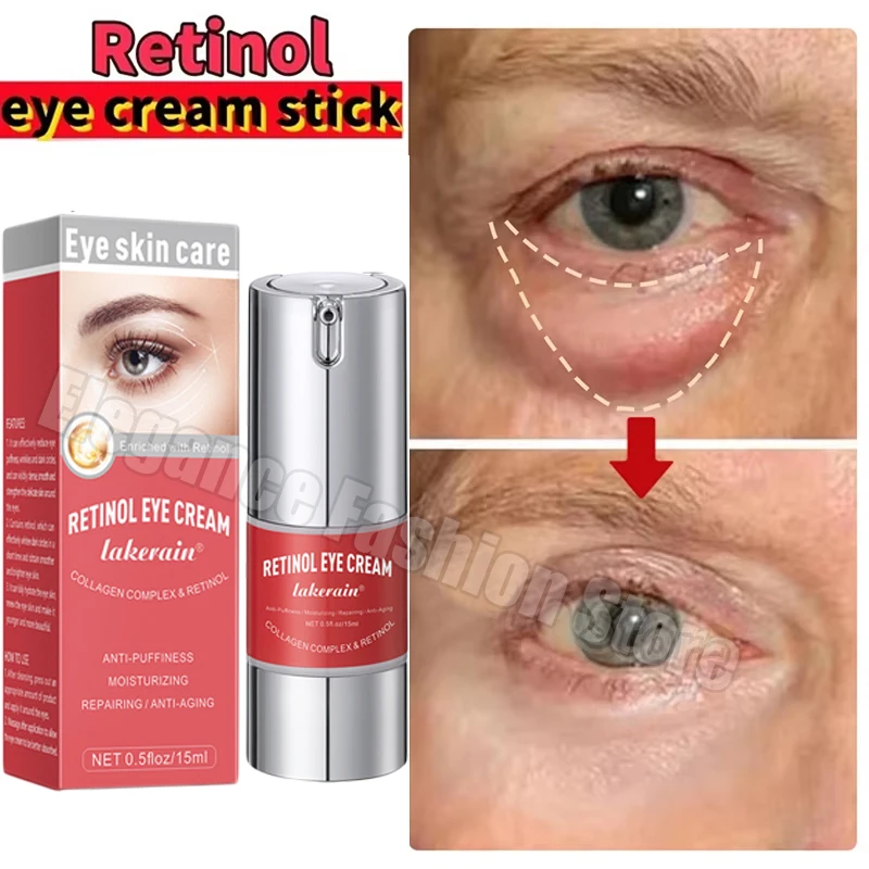 Instant Eye Bag Removal Cream Retinol Anti-Wrinkle Firming Skin Fade Fine Lines Anti Dark Circle Puffiness Brighten Eye Care