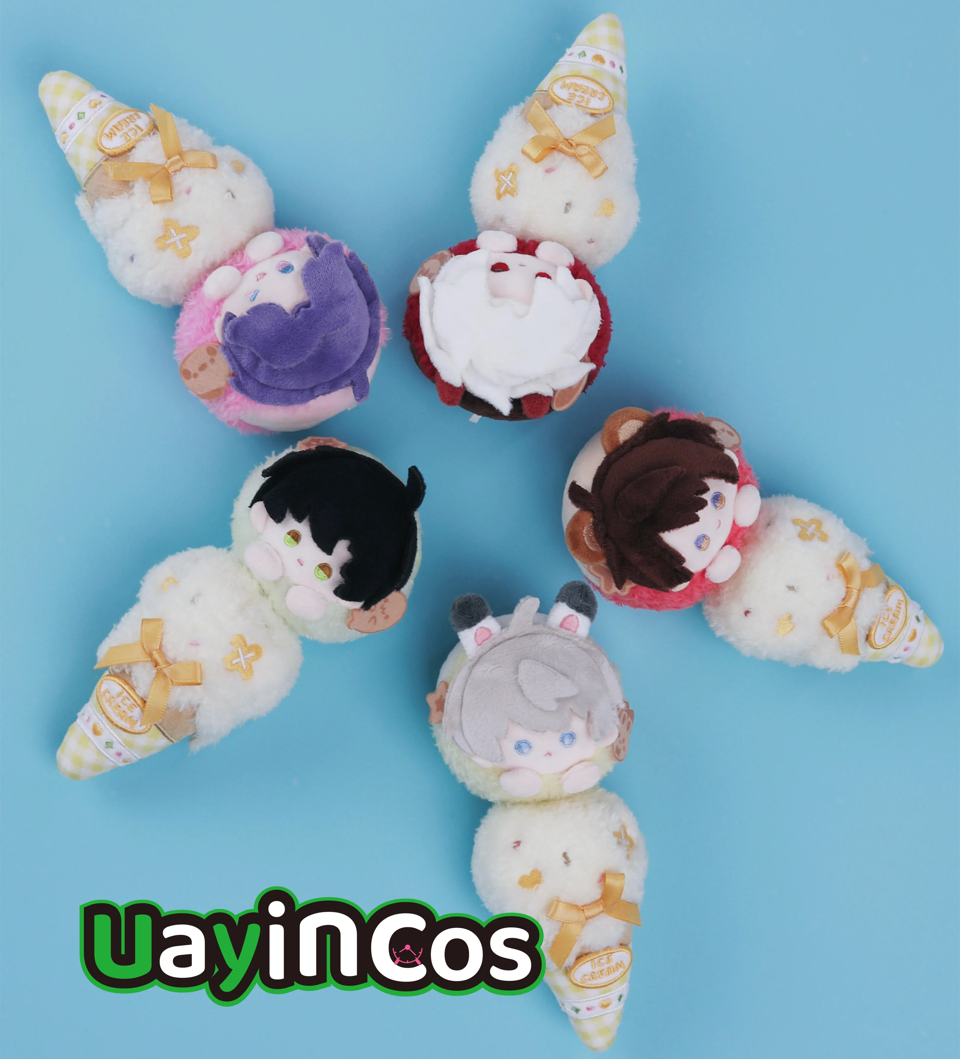 

Love and Deepspace Caleb Sylus Xavier Rafayel Zayne Stuffed Plushie Doll Clothes Keychain Ice Cream Cone Series Anime Game Toy