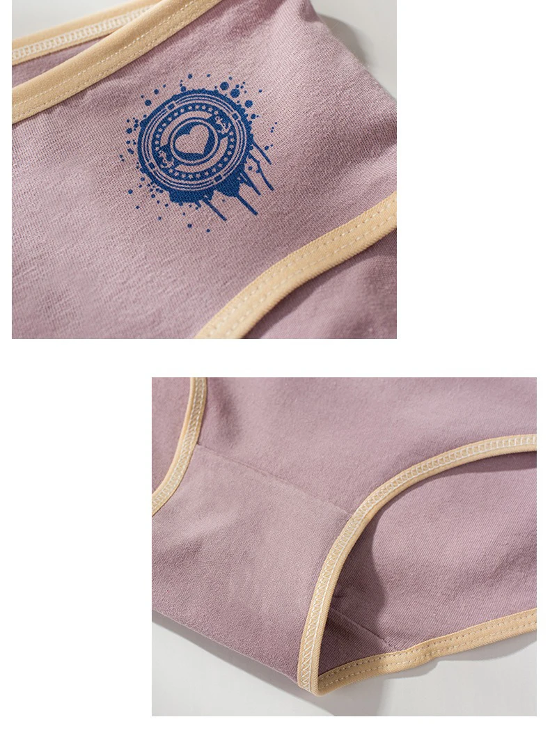 6 PCS Lot Women\'s Cotton Briefs Girls Simple Pure Cotton Underwear Female Panties Culottes Femme M-XXL