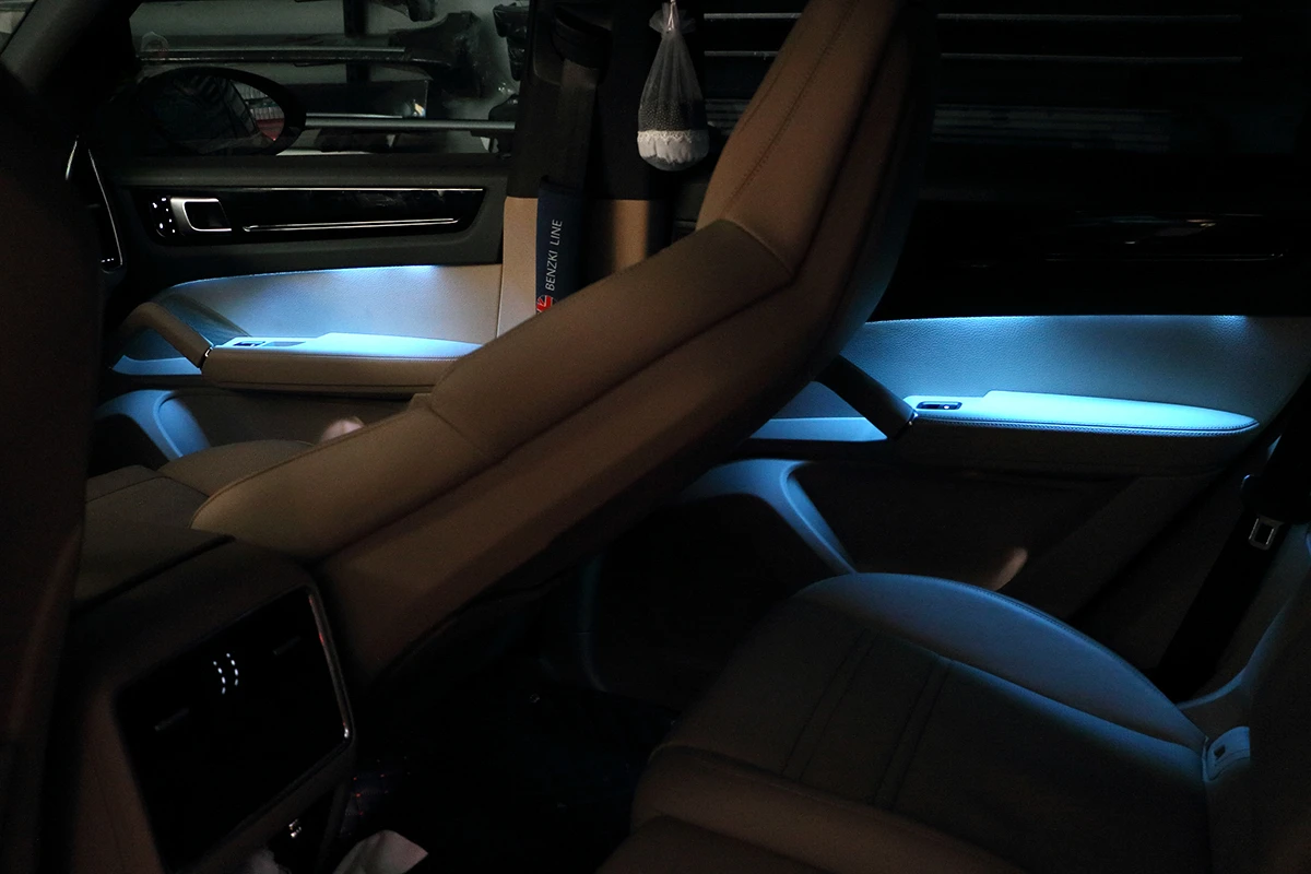 لبورشه كايين 9Y0 9YA شرائط ليد جو الهواء الداخلية LED الإضاءة المحيطة ضوء الباب 2018-UP #2