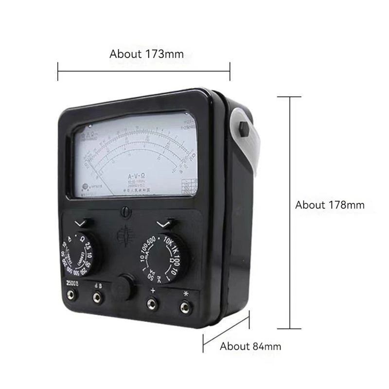 MF500 Big Pointer Multimeter High Accuracy Mechanical Pointer Meter Internal Magnetic External Magnetic Tester 2500V Measurement