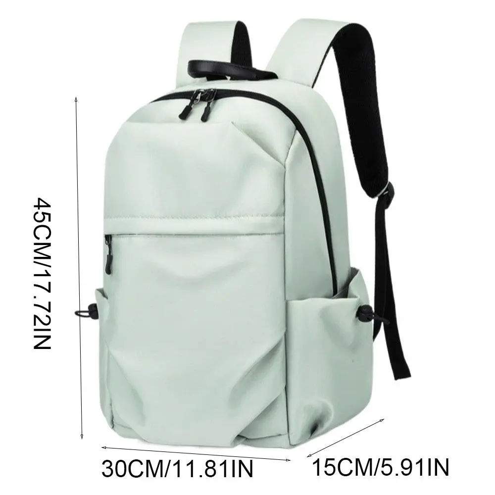 Solid Color Men Backpack Large Capacity Laptop Bag Student School Bag Multifunctional Lightweight Oxford Cloth Backpack Unisex
