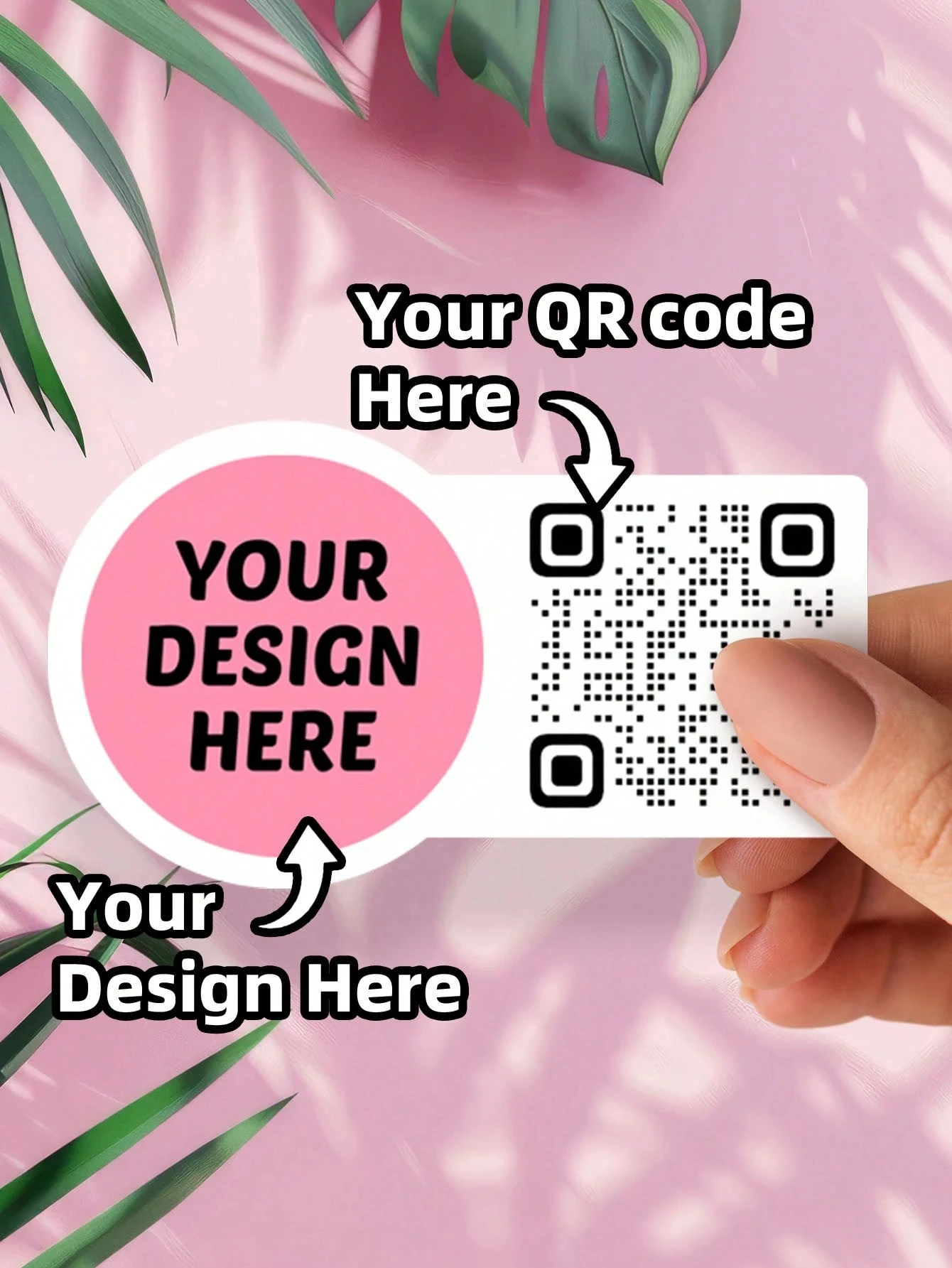 ملصقات شخصية مقاس 8.8 × 5 سم - ملصقات مخصصة مع أي صورة تصميم وملصقات رمز الاستجابة السريعة وملصقات PVC وتصميم ملون