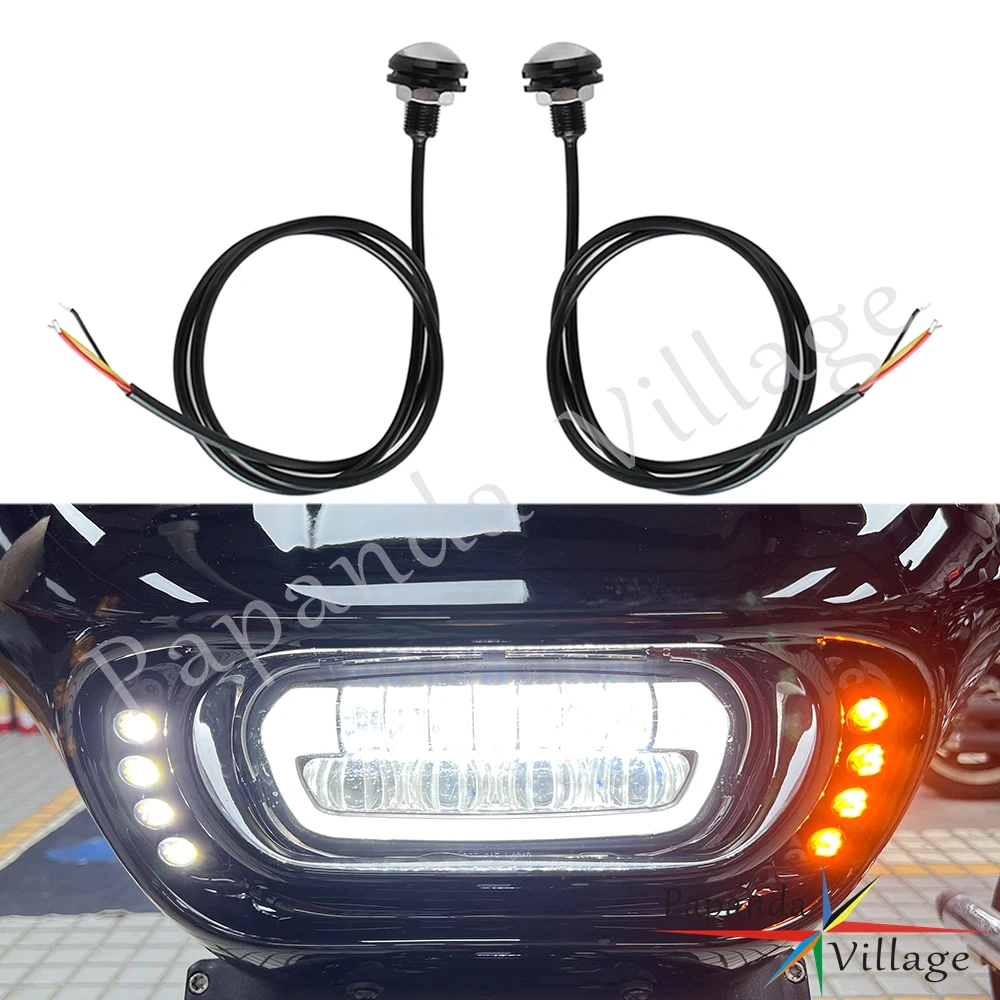 

12V Motorcycle Turn Signal Light Indicator Blinker LED Eagle Eye DRL LED bulbs For Harley Softail Fat Bob 114 FXFBS FXFB 18-2024