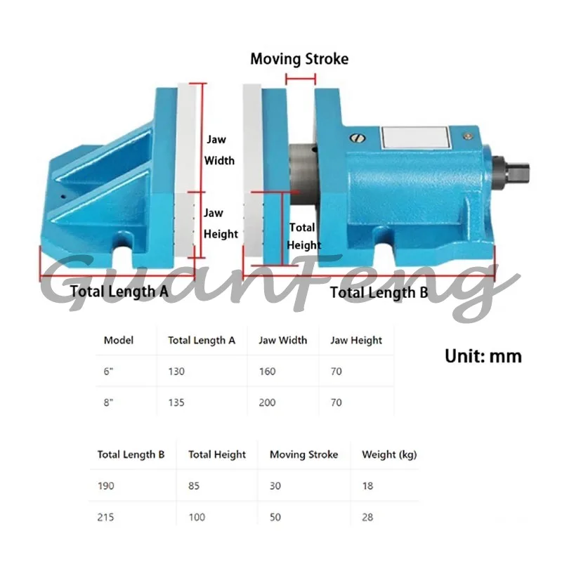 Multifunctional Freestyle Split 6-inch Removable Jaw Large Opening Precision Milling Machine