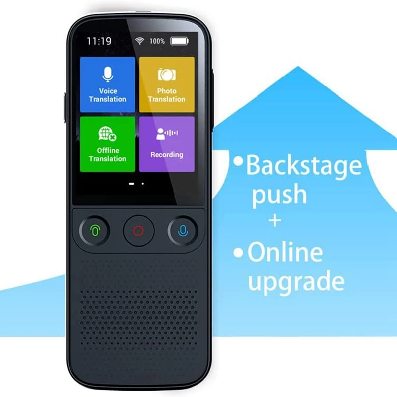 Language Voice Translator Device Portable Smart Translator 2-Way Online 137 Languages Real Time - Black