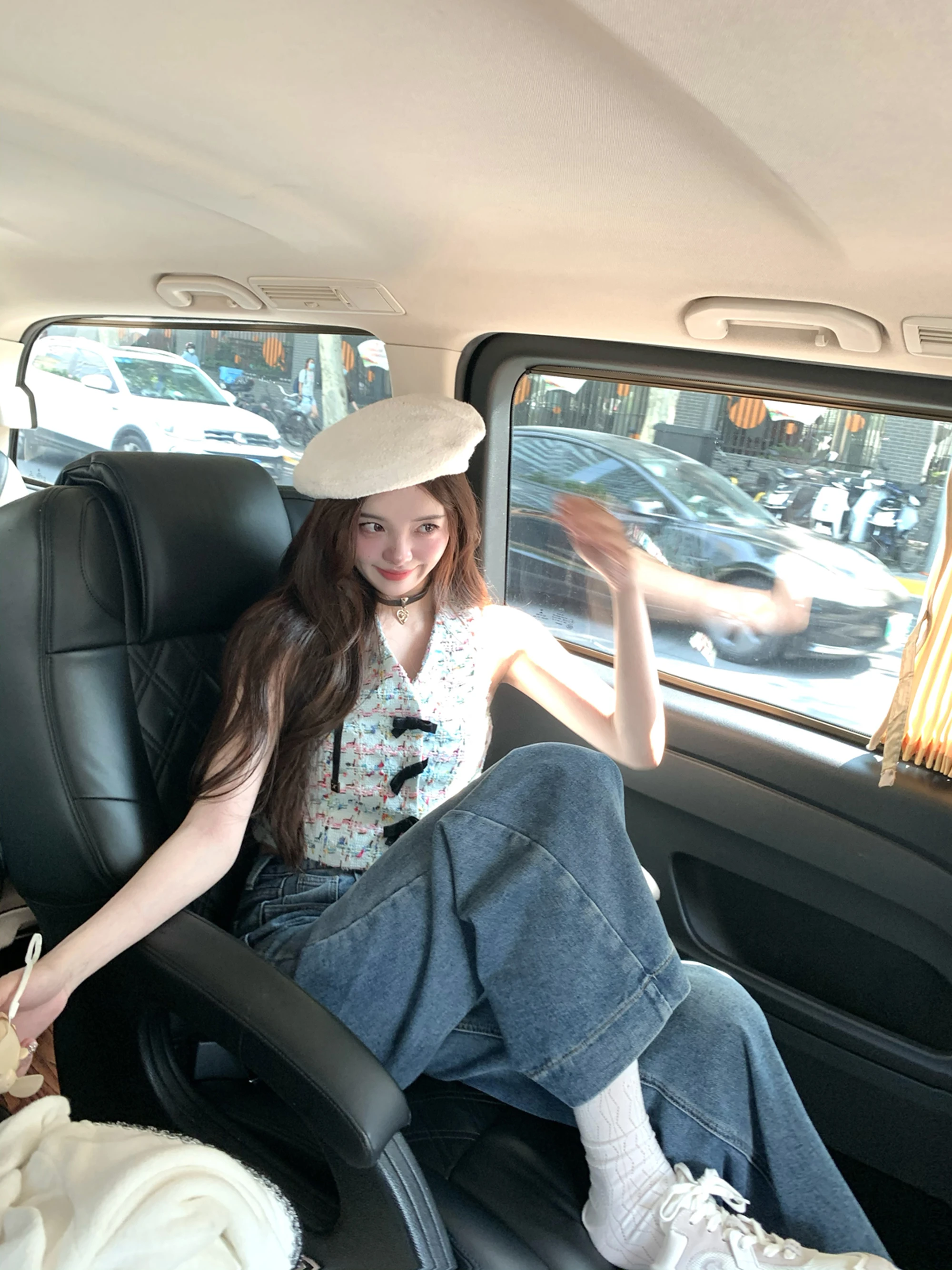 

Джинсы женские прямые с высокой талией Lily Rosemary California Sweet Blue, винтажные, широкие штанины, осенние, стройнящие