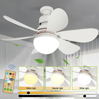 Socket Fan Light, Screw Ceiling Fans with Lights, E26/E27 Base Small Ceiling Fan, 3Colors Dimmable Socket Fan with Light 40W/30W