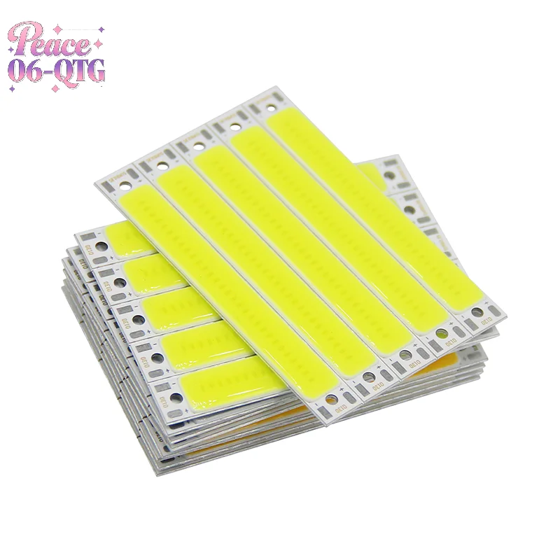 1PCS Hot sale 3V 3.7V DC 60mm 8mm LED COB Strip 3W Warm Cold White Blue Red COB LED light source for DIY Bicycle work lamp