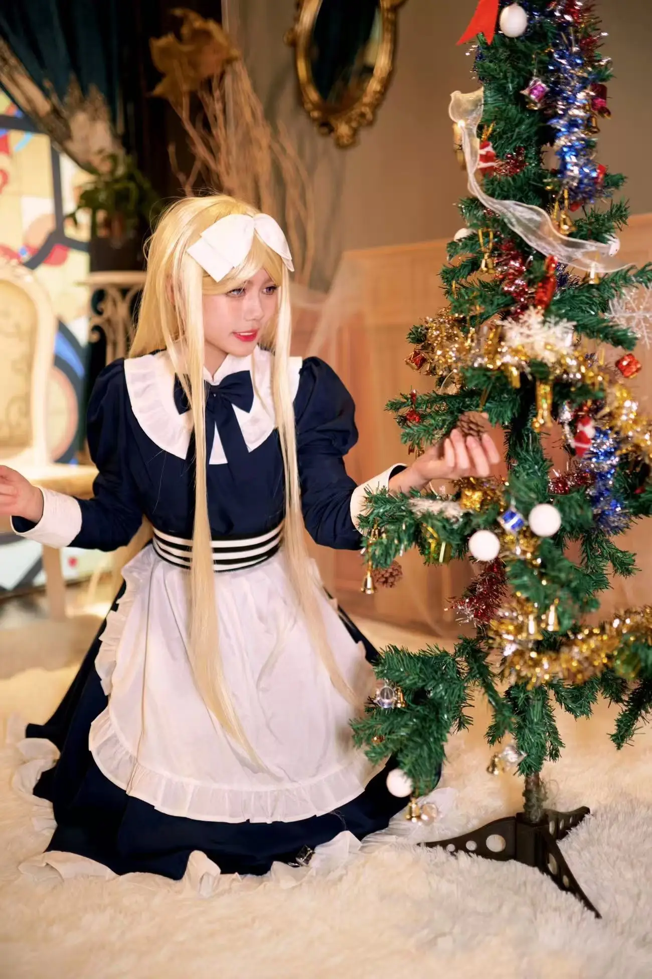 Sweet Lolita Maid Dress Cosplay Outfit for Anime Fans view 2