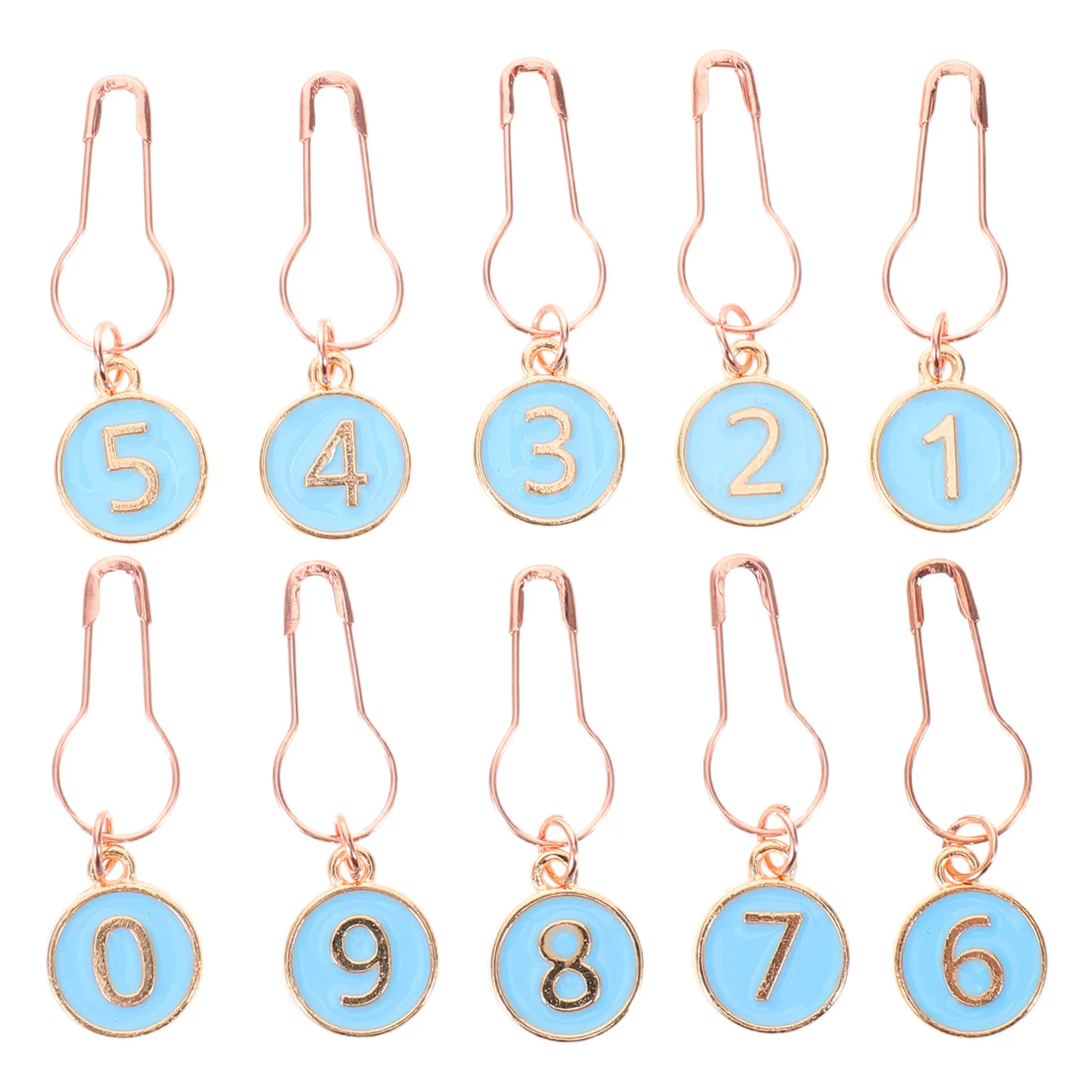 10Pcs Numbered Crochet Markers 0-9 Knitting Row Counter Locking Stitch Trackers Lightweight Crochet Accessories for Knit DIY