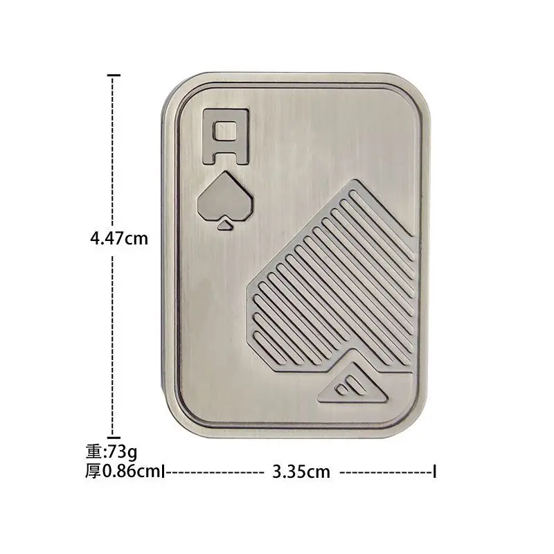 1pc Fidget Haptic Coin Office Desk Toys Adults Gifts Poker EDC Metal Fidget Toys Metal Poker Push Card Slider Stress Relief Toy