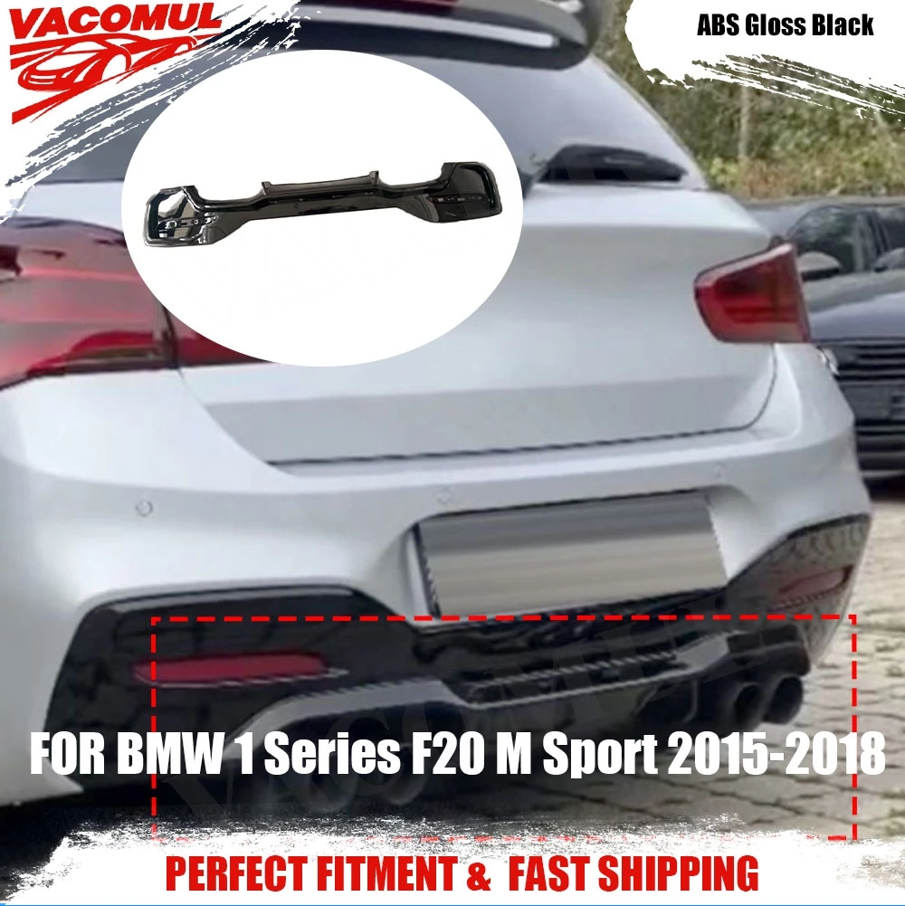 

VACOMUL For BMW 1 Series F20 M Sport M135i M140i 2015-2018 Gloss Black Carbon Look Rear Bumper Lip Diffuser Extension Covers