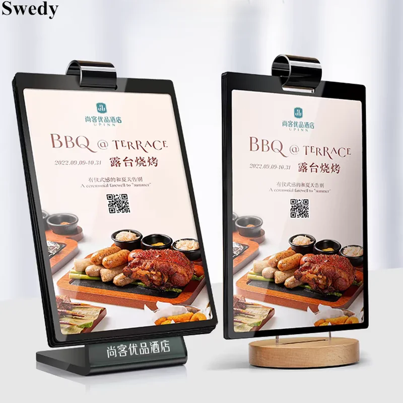 A6 100x150mm Page Turning Acrylic Sign Holder Display Stand Plastic Message Boards Price List Advertising Poster Photo PVC Frame