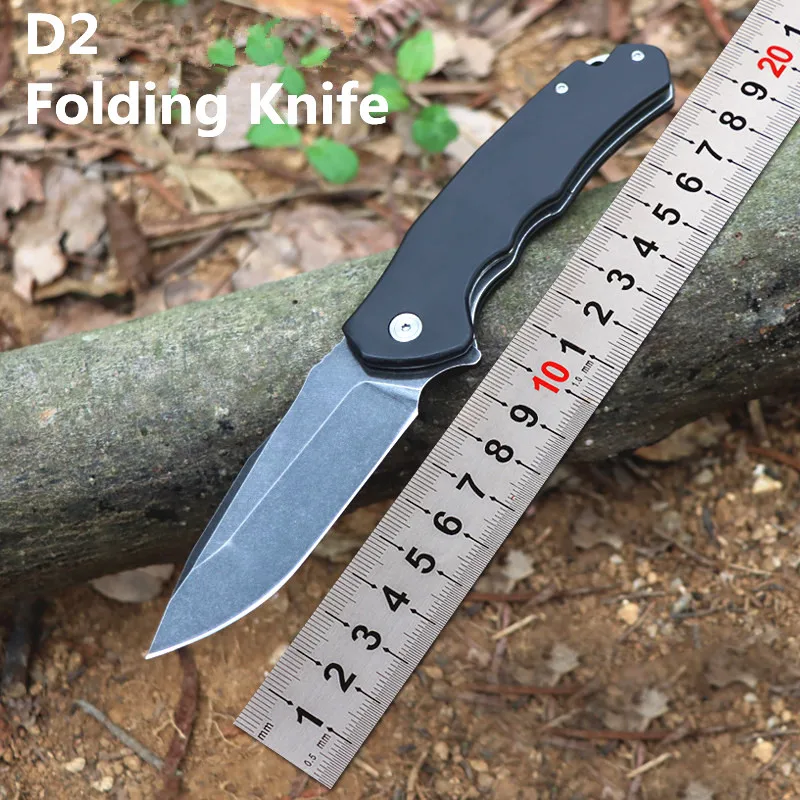 Kesiwo W02 D2 Pocket Folding Knife Wood Handle Ball Bearing Flipper Utility Survival Outdoor Camping Hunting Kitchen EDC Knife