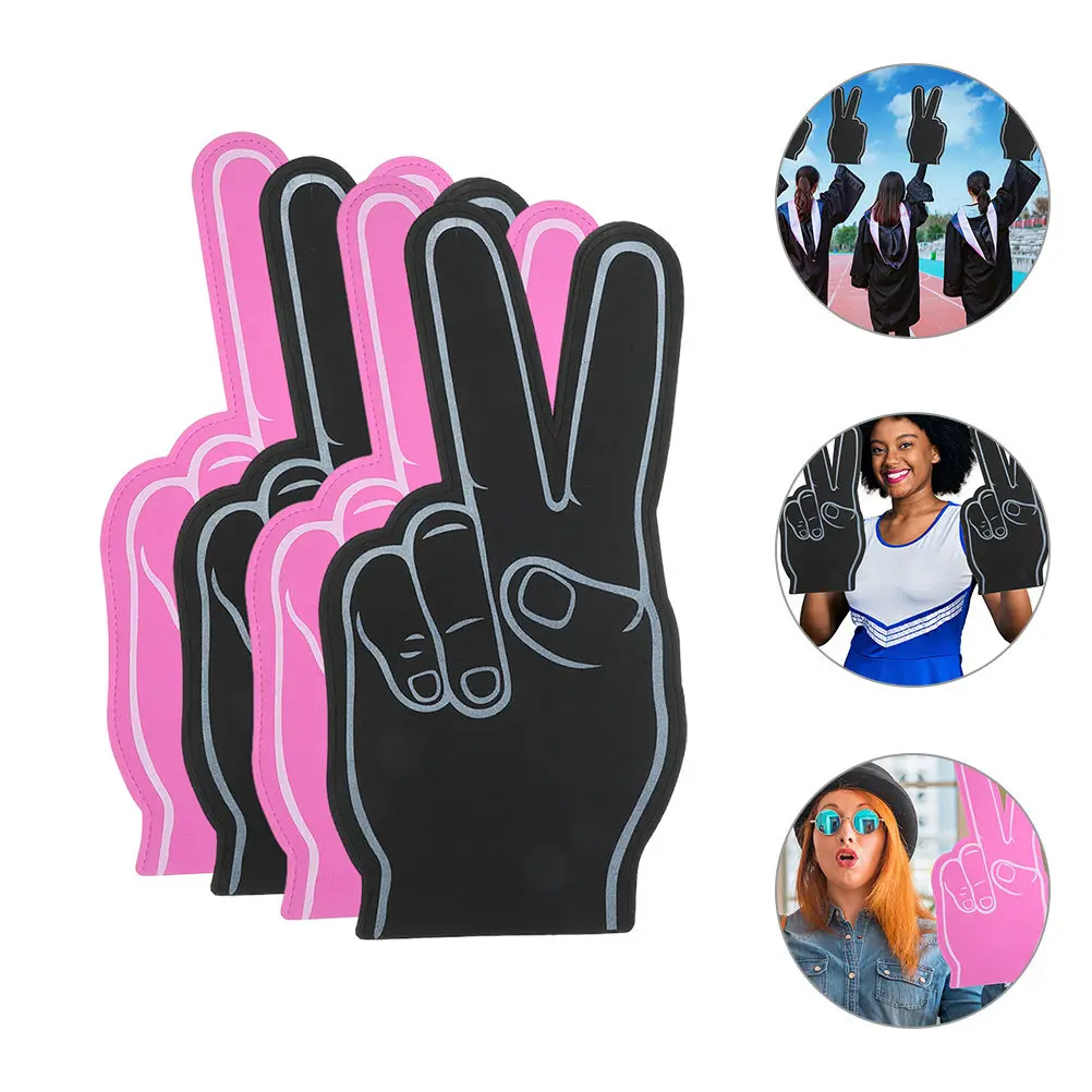 4Pcs Foam Finger Party Supplies Colored Foam Fingers Bulk Cheer Props for Sports Fans Soccer Basketball Game Cheer