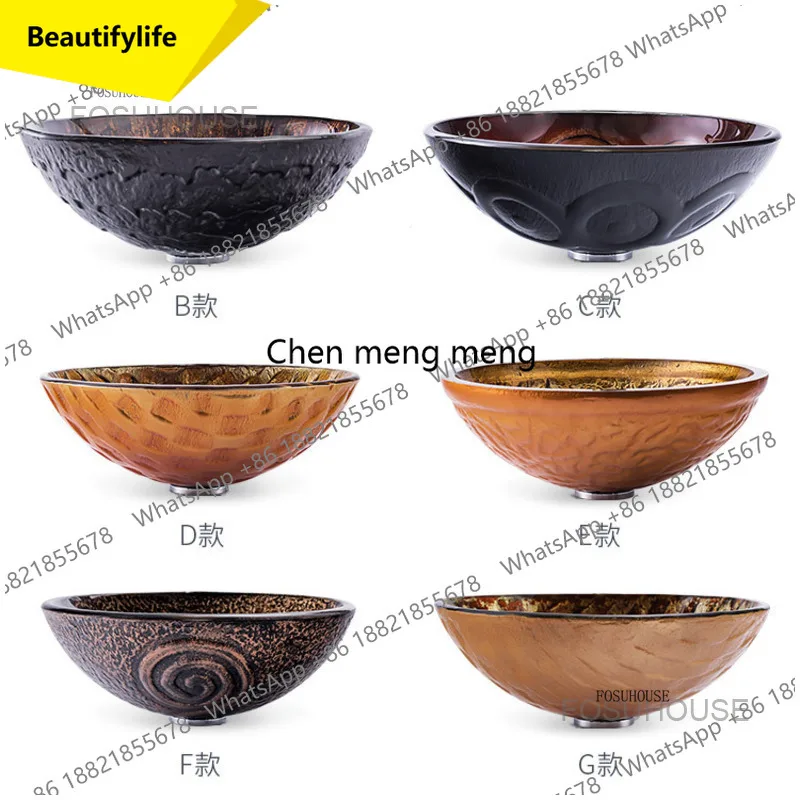 A17 Designer Bathroom Sinks Tempered Glass Art Bathroom Wash basins Toilet Basin Kitchen Washing Sinks Vanity Home Bathroom