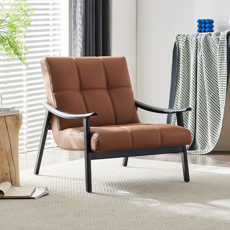 

Minimalist designer single chair ash wood living room balcony