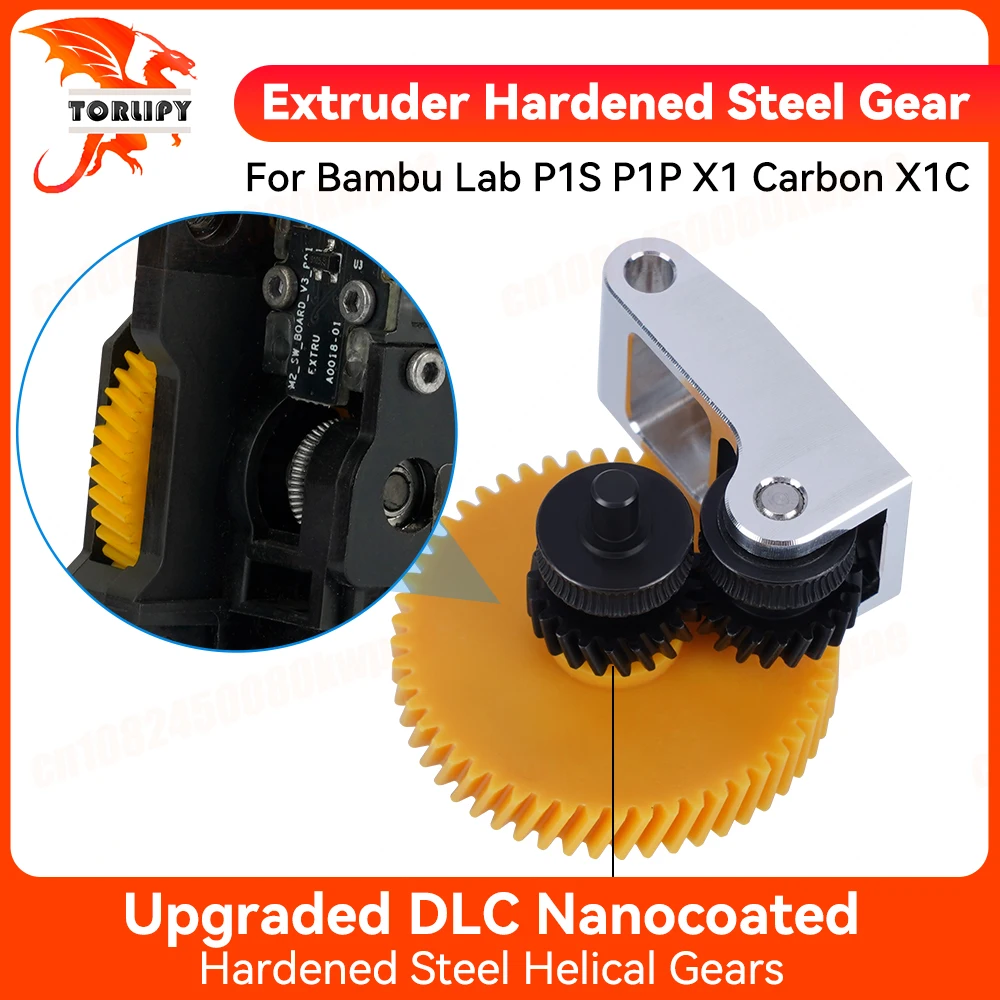 

Для обновления серии Bambu X1/P1 шестерня экструдера из закаленной стали в сборе 3D-принтер никелирование износостойкая шестерня экструдера