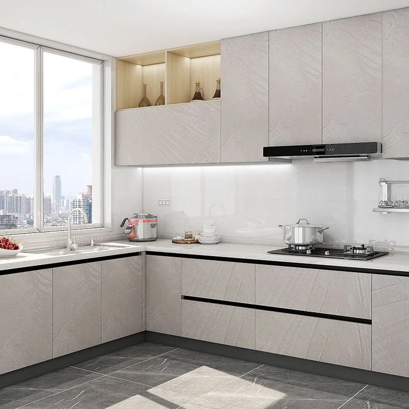 Modern Honeycomb Aluminum Kitchen Cabinets Complete Set Custom Integrated Hanging and Floor Cupboard System
