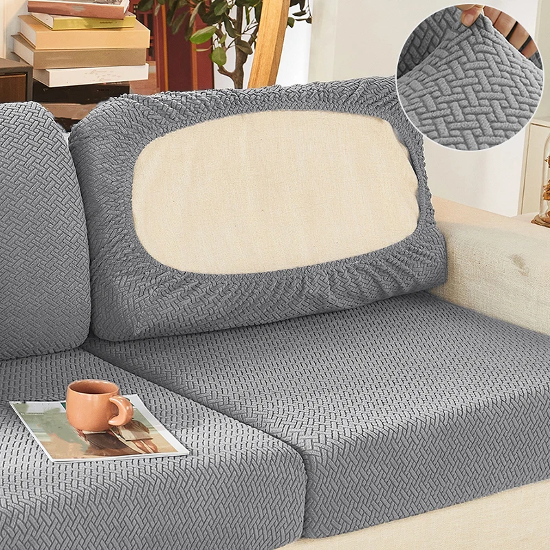 Einfacher Twill-Jacquard Sofabezug Weicher Stoff Flecken- und Kratzresistent für Alle Jahreszeiten Wohnzimmer Heim-Möbeldekoration Couch