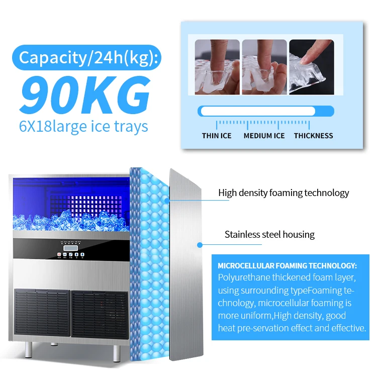 Commercial and Home Use Easy-Operation Mini Ice Maker Machine 40kg/Day Cube Ice Maker Industrial Application