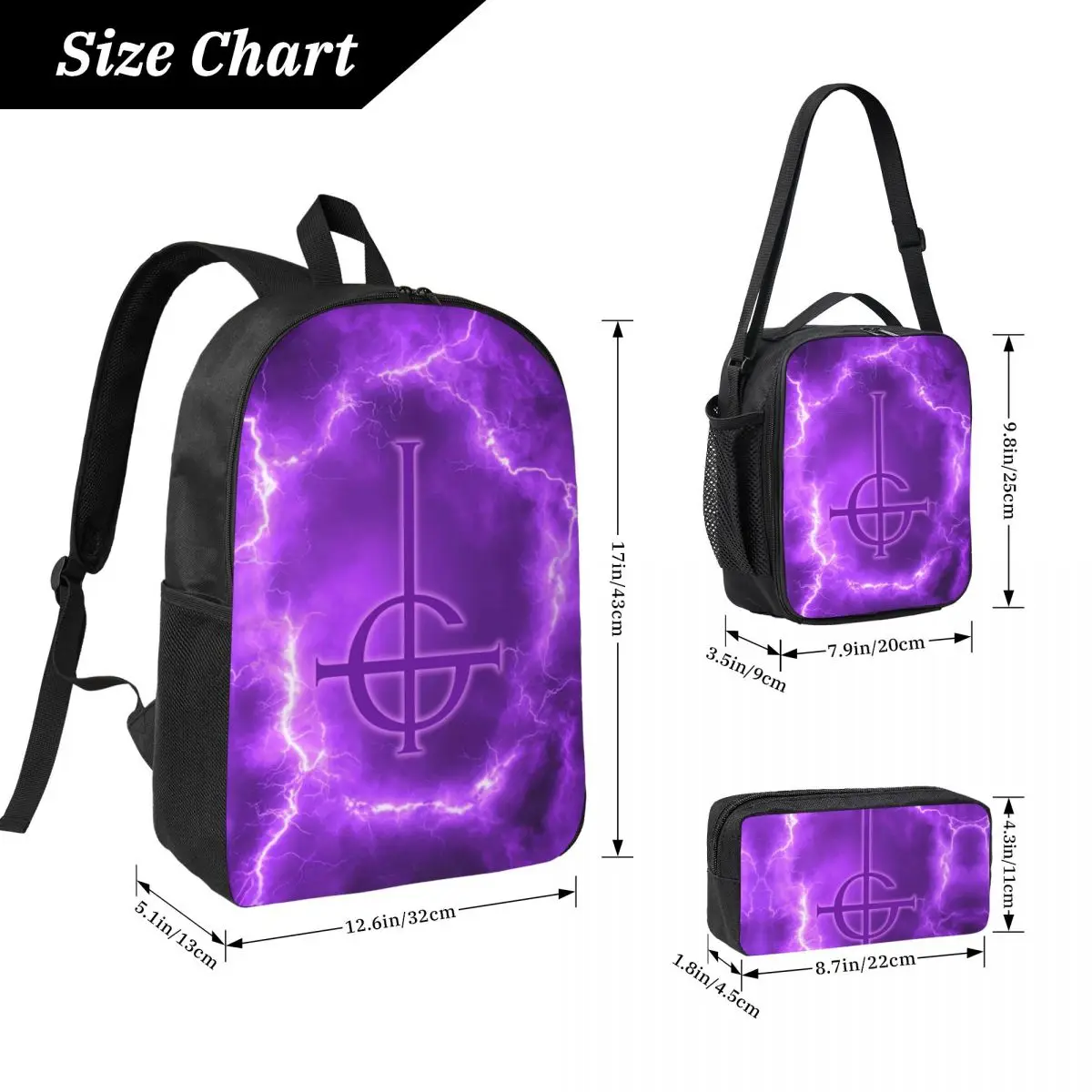 2025 New Skeleta Album Ghost Band Backpack Student BookBag School Bag Computer Shoulder Bags 3ps Insulated Lunch Bag Pencil Case