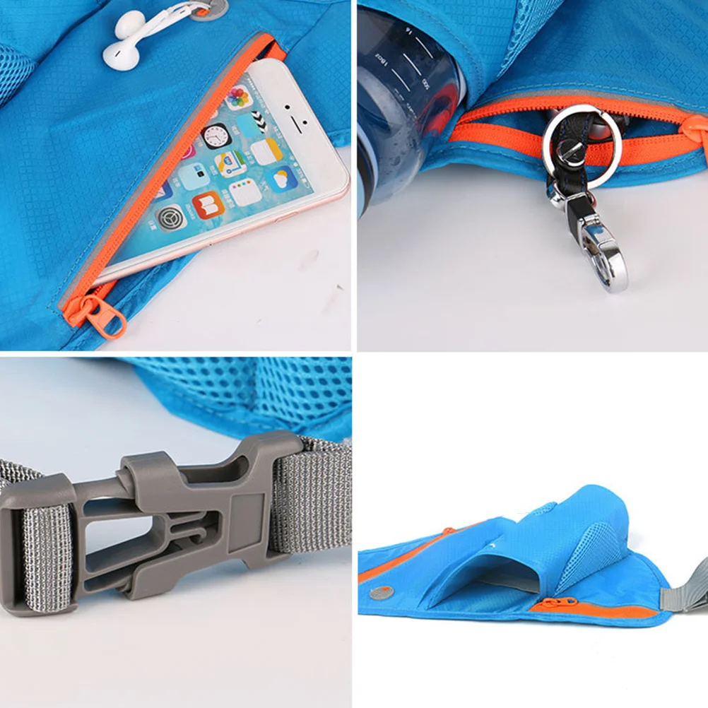 Running Phone Waist Pack Nylon Lightweight Portable Storage For Keys Bottle Tickets Earphone Hole Outdoor Travel Hiking Riding