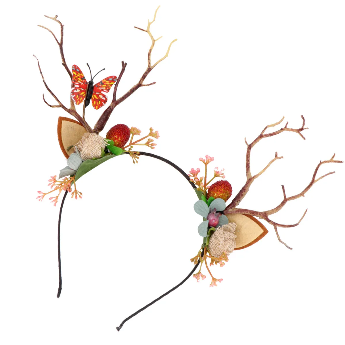 1Pcs Twig Antler Hair Hoop Show Antler Headband Unique Lovely Design for Festivals Deer Horn Hair Hoop Halloween Headband