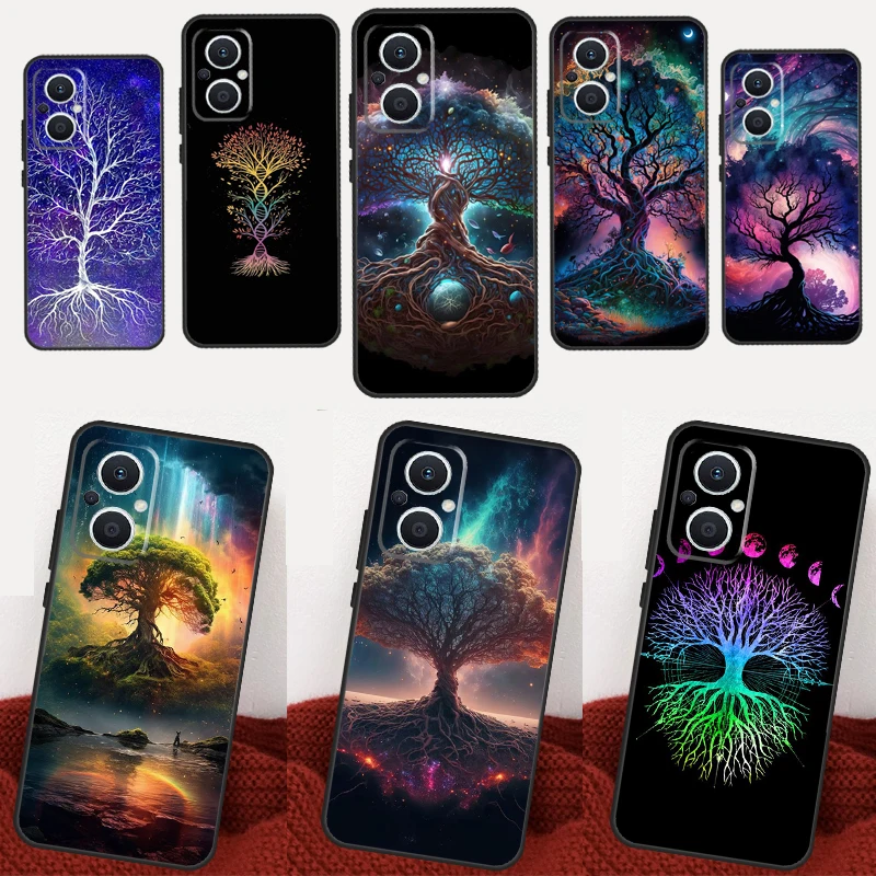 Tree of Life Space Galaxy Stars For OPPO Reno 8T 4Z 5Z 2Z 3 4 5 6 7 8 Lite Case For OPPO Find X5 Lite X2 X3 Neo X6 Pro