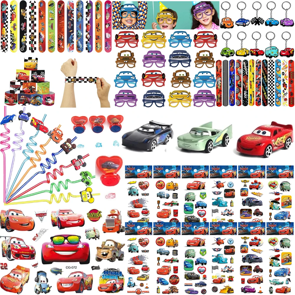 Lightning McQueen Car Bracelet Sticker Party Decoration Silicone Bracelet for Kids Party Favors Wrist Bands Pinata Party Gift