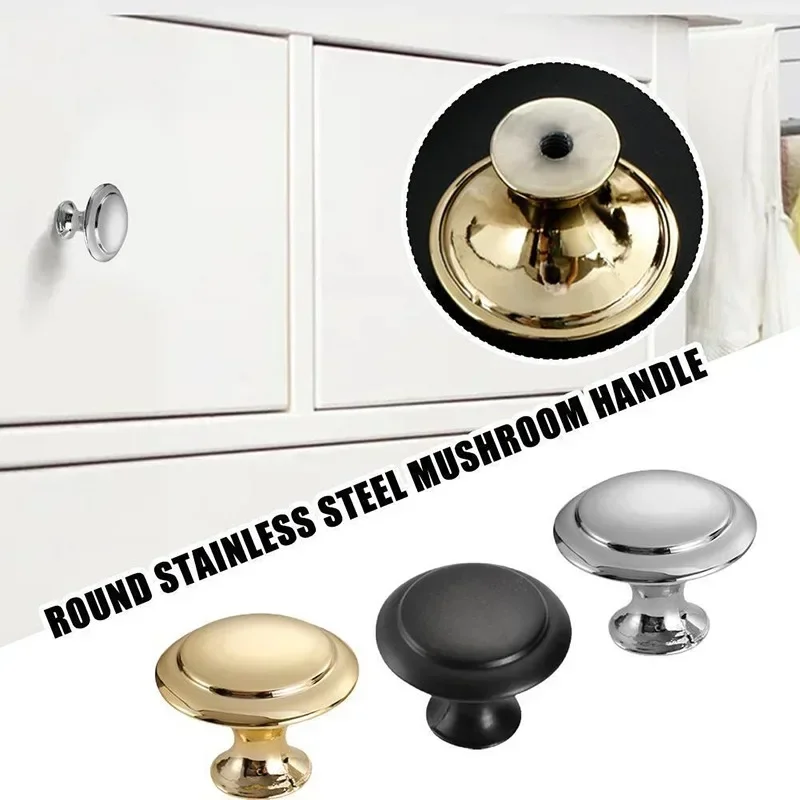 Round Cabinet Knobs Stainless Steel Drawer Door Pull Kitchen Cupboard Door Decoration Handles Replacement Hardware Accessories