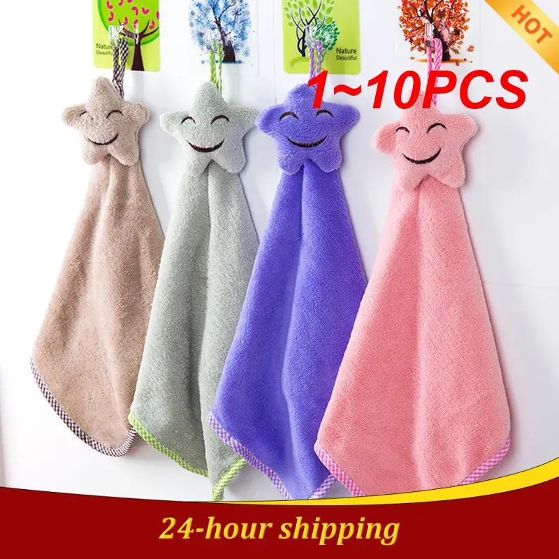 1~10PCS Cute Animal Hand Towels for Baby Bath Hand Towel Kids Children Microfiber Towel for Kitchen Quick-drying Hanging