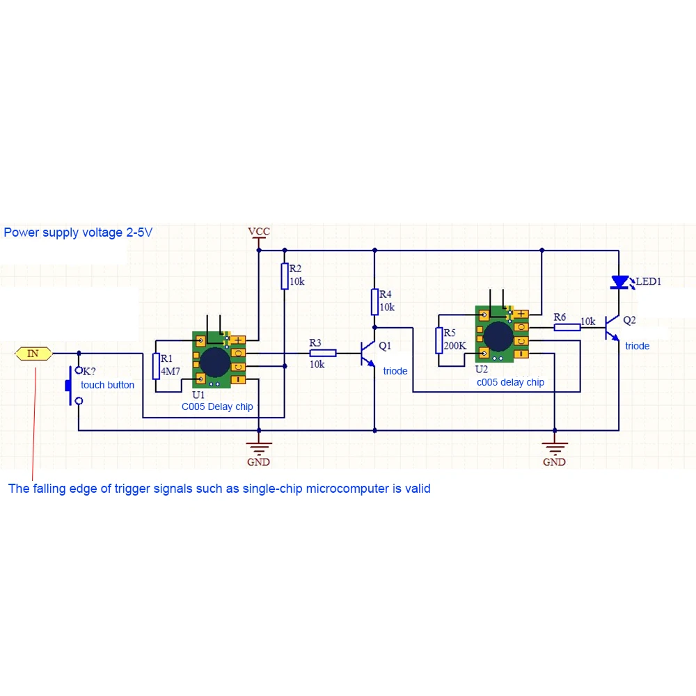 Módulo de temporizador de chip de temporizador de disparo de retardo multifunción, temporizador IC, 10 piezas, 2s - 1000h