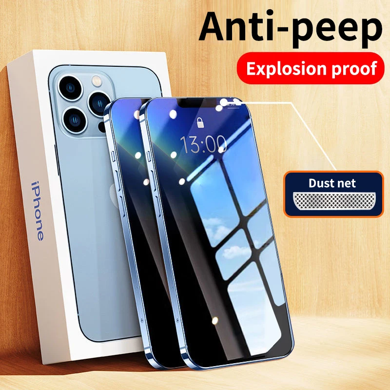 CAFELE Full Cover Anti Spy Peep Screen Protector for iPhone 11 12 13 14 15 16 Dustproof Privacy Protective Glass Tempered Film