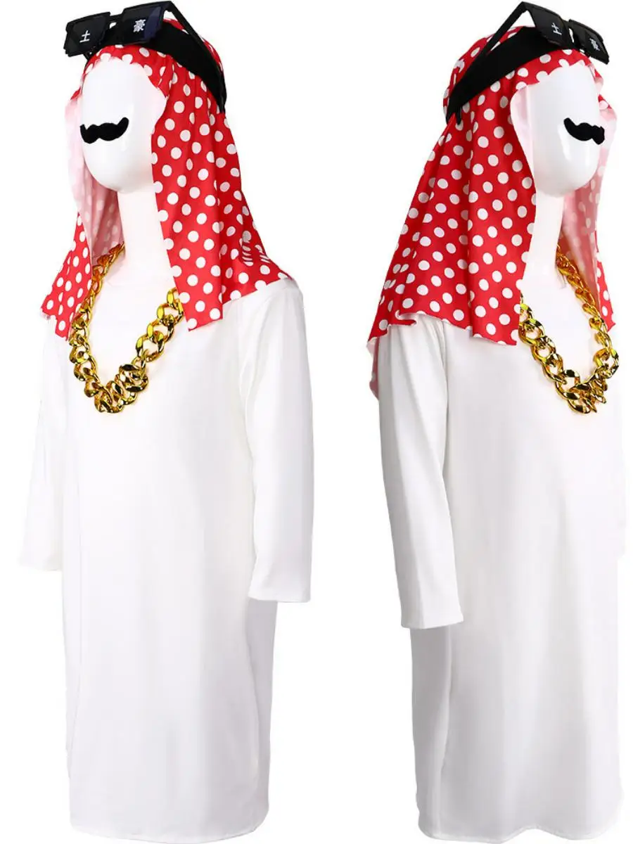 성인 아랍 두바이 백만장자 로브 할로윈 의상 재미있는 생일 파티 의상 중동 국가 무대 의상 여성용