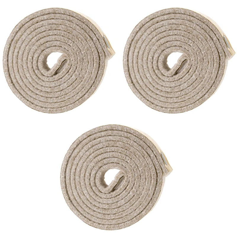 3X Self-Stick Heavy Duty Felt Strip Roll For Hard Surfaces (1/2 Inch X 60 Inch), Creamy-White