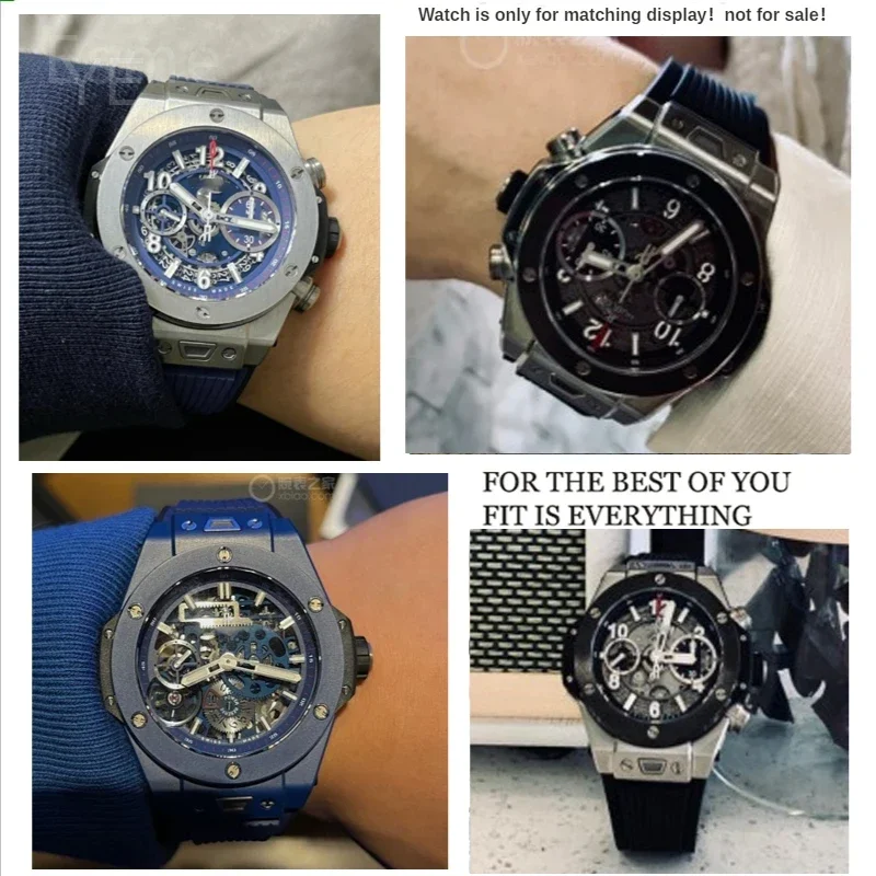 Hublot Yubo-Classic أحزمة ساعات مرنة مقاومة للماء ، سلسلة انصهار كلاسيكية ، مرنة ومريحة ، سوداء ، زرقاء ، بيضاء ، 26x19mm