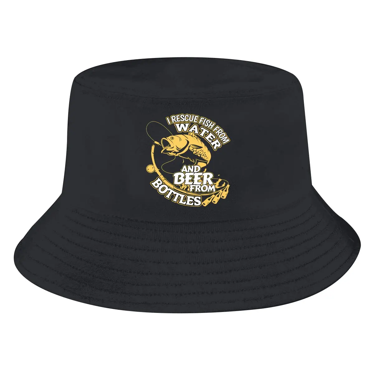 Fishing Bucket Hat Rescue Fish And Beer Men's Women's Fisherman Cap Hip Hop Beach Sun Fishing Hats