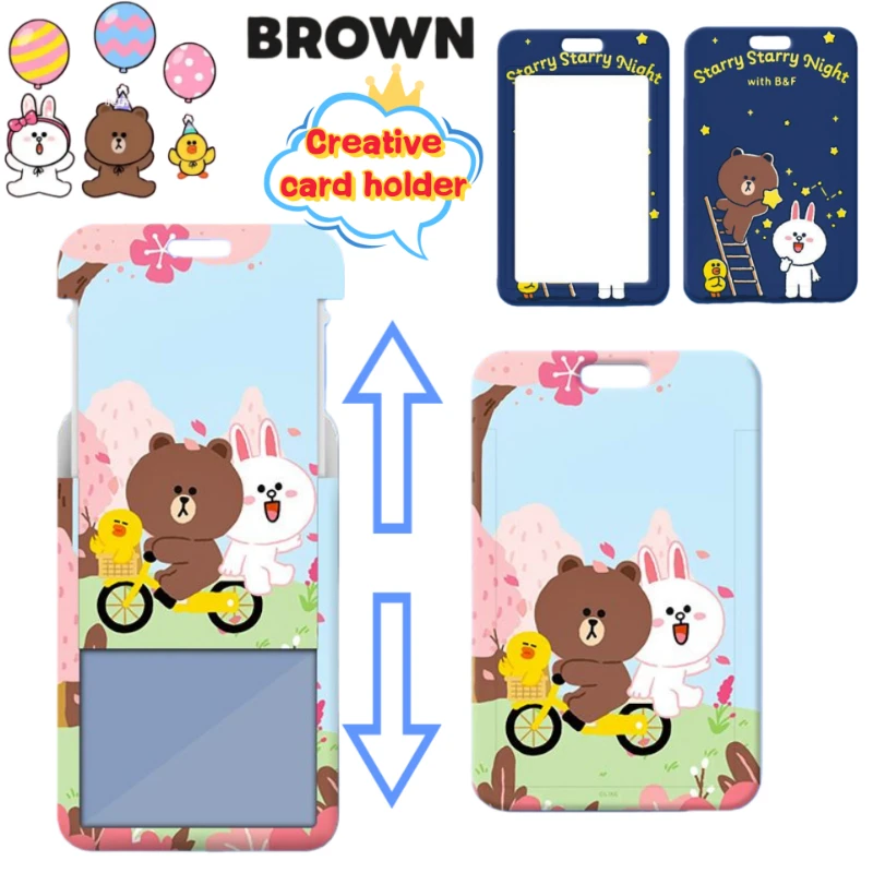

New Brown Cony Sally Choco Anime Two-Dimensional Card Sleeve Student ID Campus Card Multi-Function Anti-Loss Protective Case