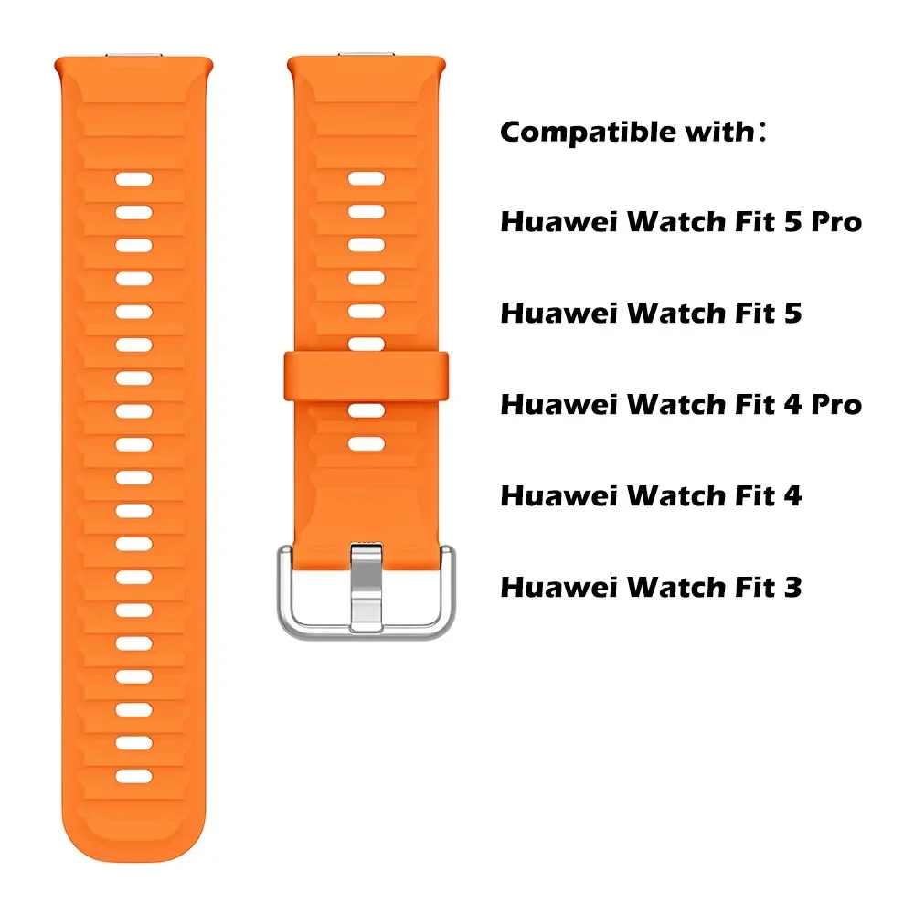 Official-Style Silicone Band for Huawei Watch Fit 5 5 Pro with Dedicated Connector Waterproof Strap for Huawei Fit 5 5 Pro