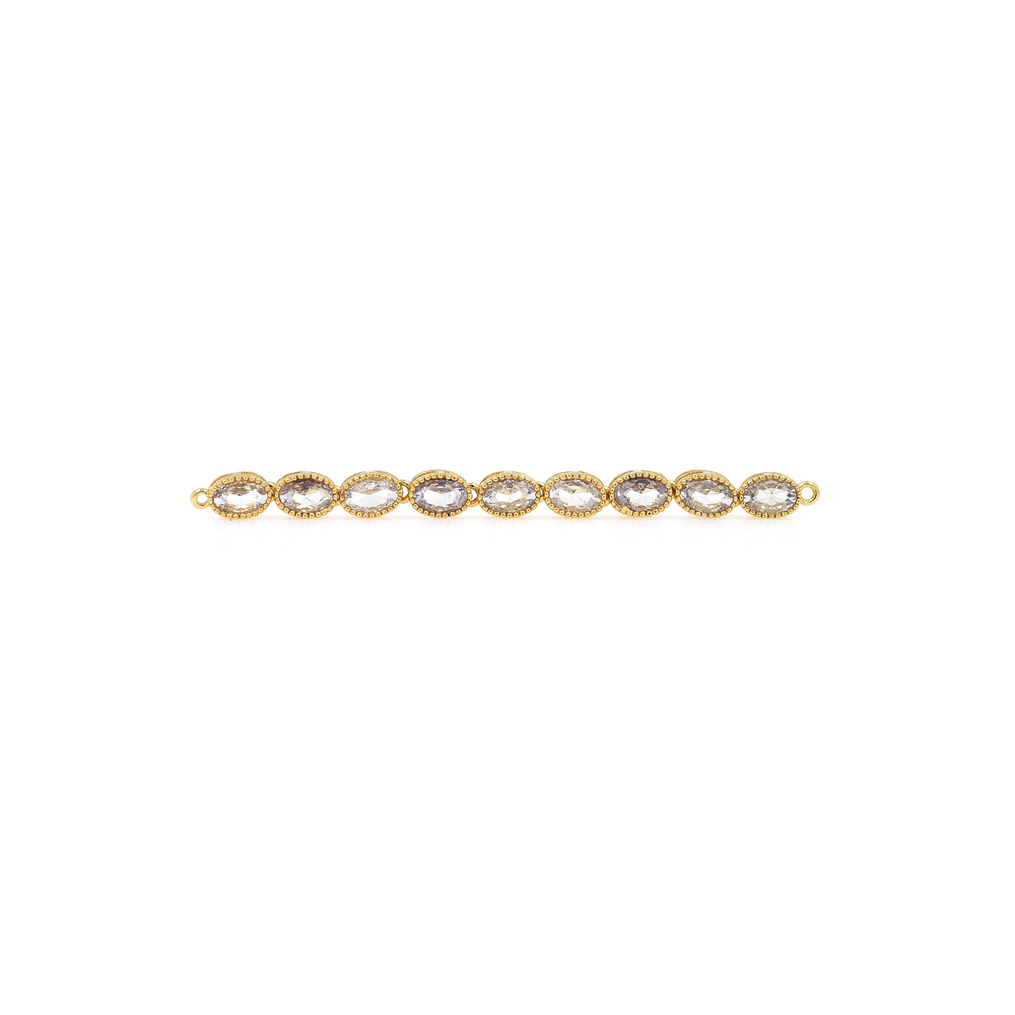 

Gold Filled Charm Connector Oval Zircon Bar Connector Wholesale Rainbow Bar Jewelry DIY Bracelet Necklace Connector Jewelry
