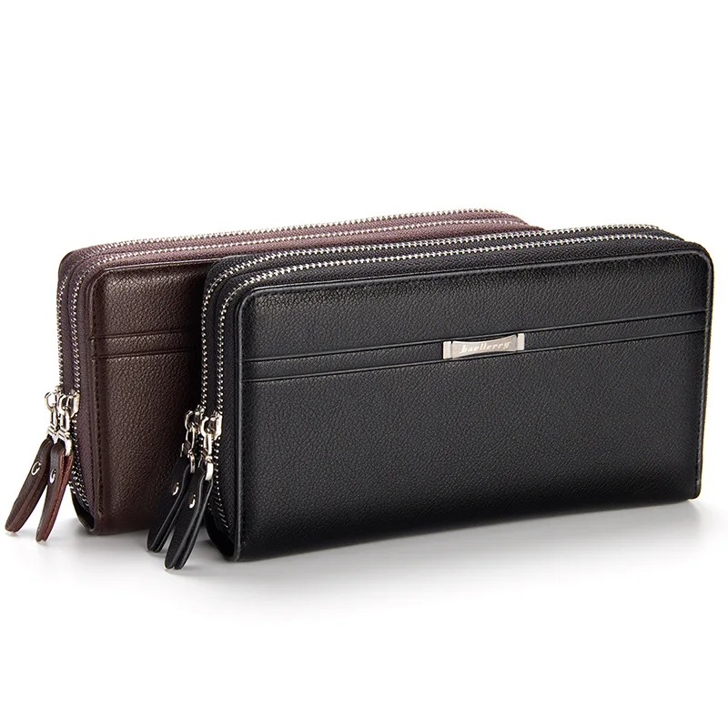 

Mens New Fashion Casual Business Dual Zip Large Capacity Handbag Change Purse