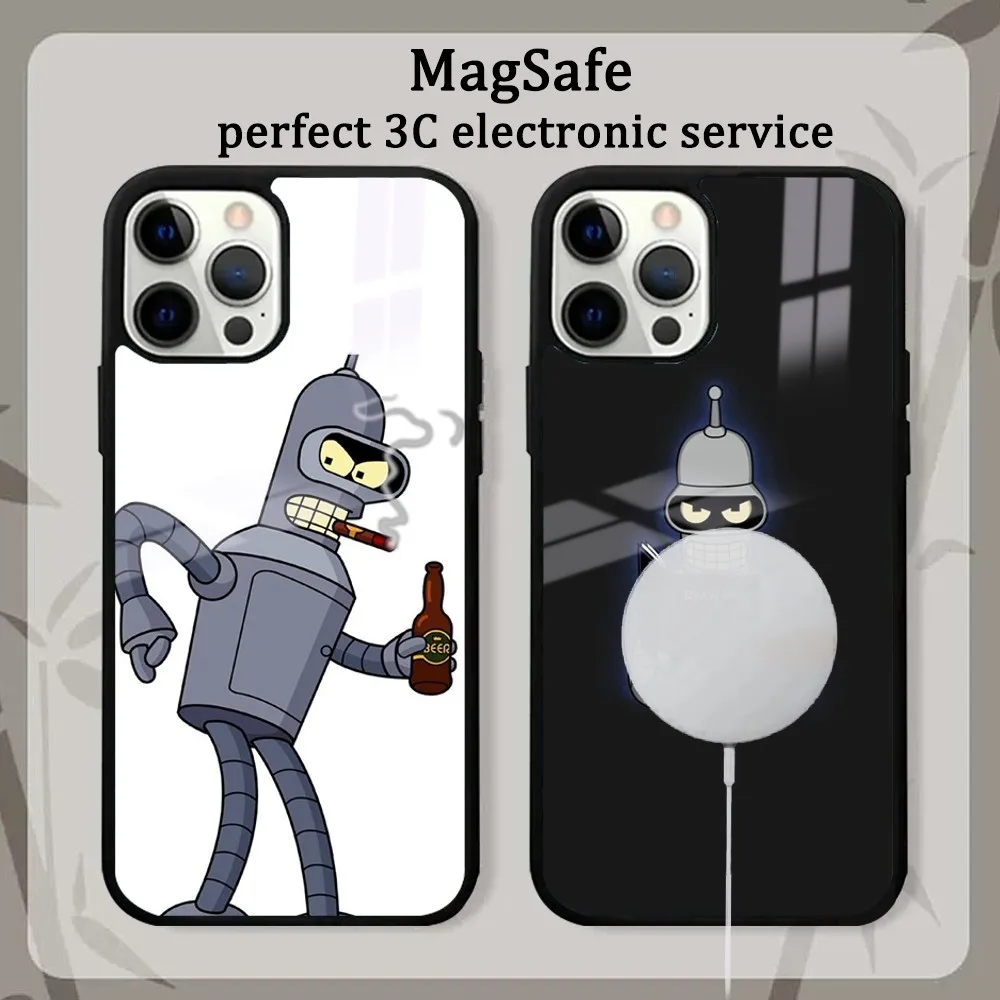 F-Futurama Anime B-Bender Phone Case For iPhone 15 14 13 12 11 Pro Max Plus Mini Mirror Magnetic Cover