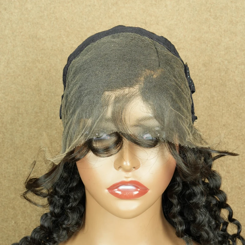 4X4 13X4 Double Drawn Deep Curly HD Lace Wigs Preplucked Invisible Lace Melt Skin 100% Unprocessed Raw Human Hair Full Thick End