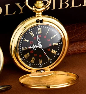 Vintage Luxury Smooth Matte Case Quartz Pocket Watch for Men Roman Numeral Fob Chain Man Necklace Pendant Clock Collection Gifts