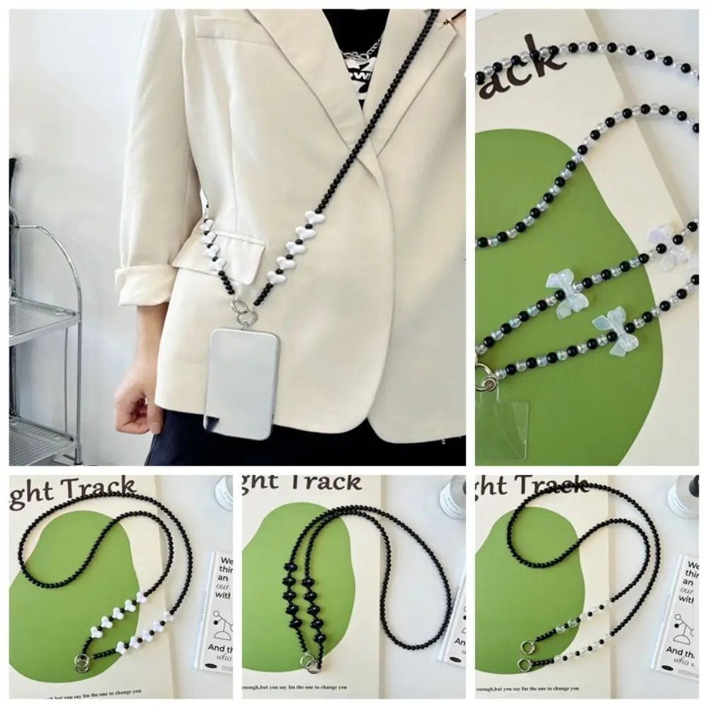 Bandolera larga, cadena para teléfono, cuentas dulces, cordón para teléfono móvil, cuentas acrílicas largas, correa para teléfono, accesorios para teléfono